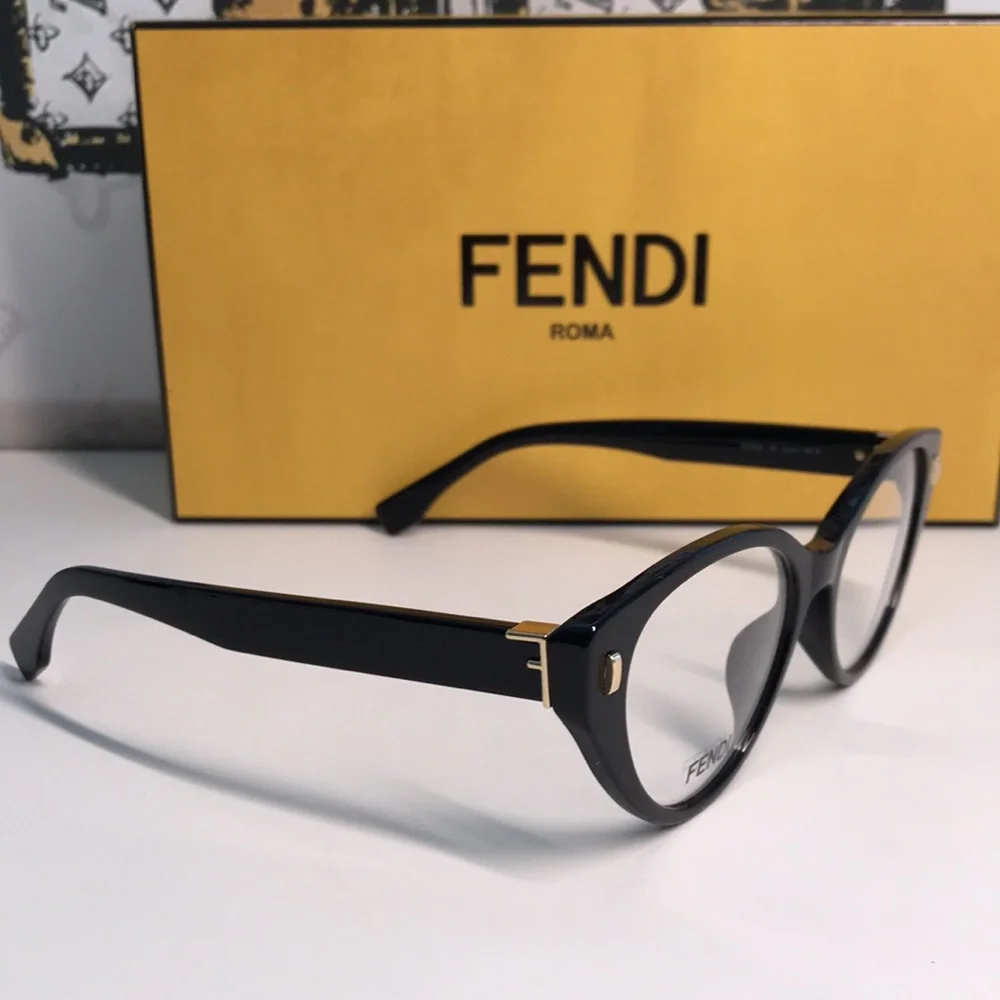 NEW Authentic Fendi FE50020I 001 Cat-Eye Eyeglasses – Shiny Black